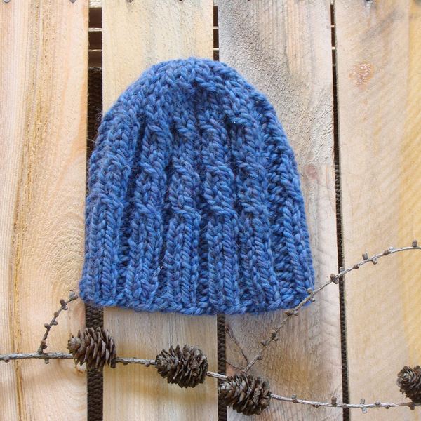 Chunky Cable Knit Beanie: Wool Alpaca Blend, Fitted Winter Hat
